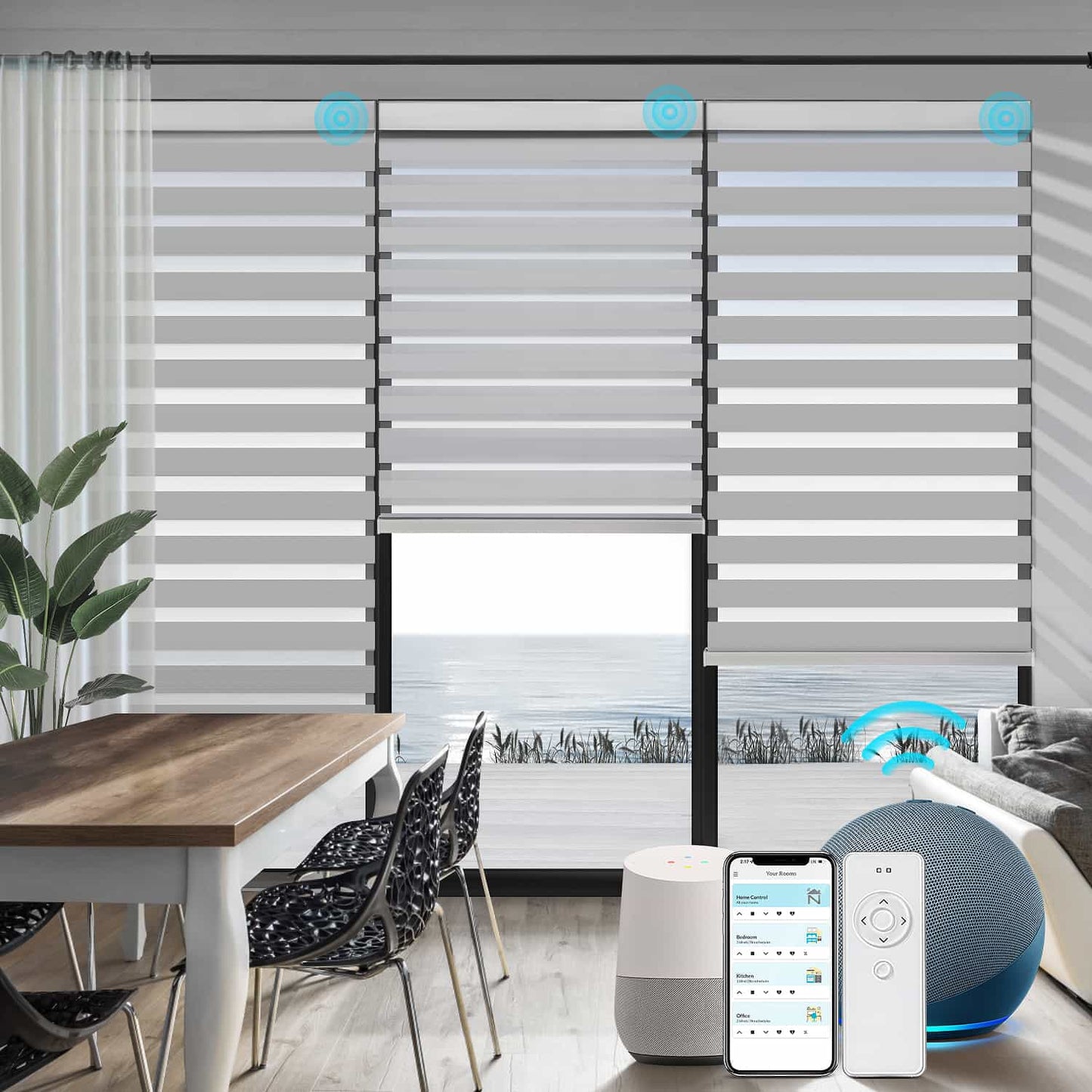 DL22030 Motorized Blinds With Cassette Zebra Blinds