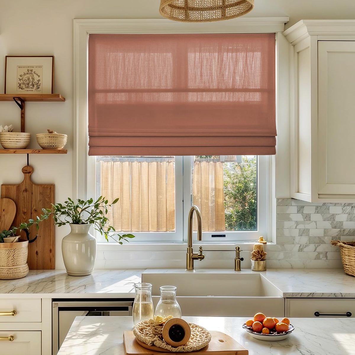 HM95320 Blackout fabric Top Down Bottom Up  Roman Shades