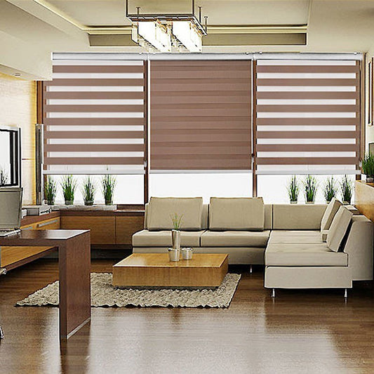 BE5 Embroidery Motorized Blinds With Cassette Zebra Blinds